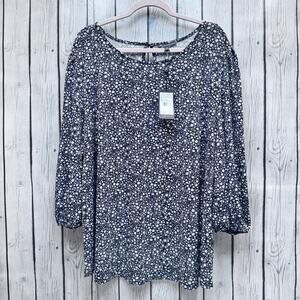 NWT Adrianna Papell Floral Blouse Size 3XLg